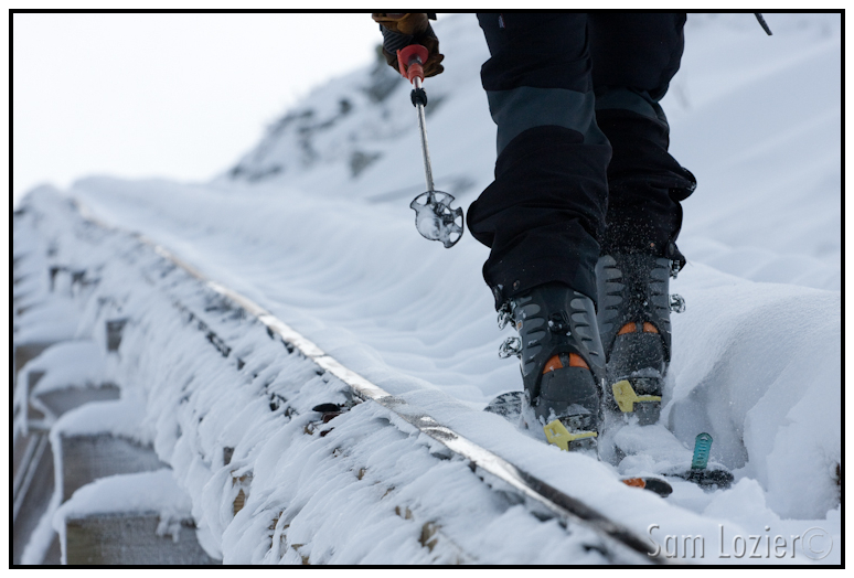 racing up the mountain