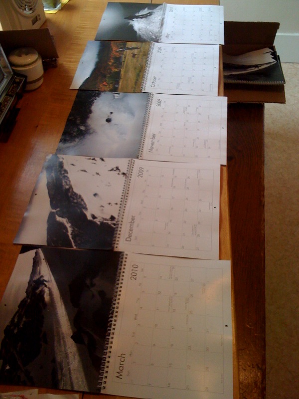 calendars on the table!