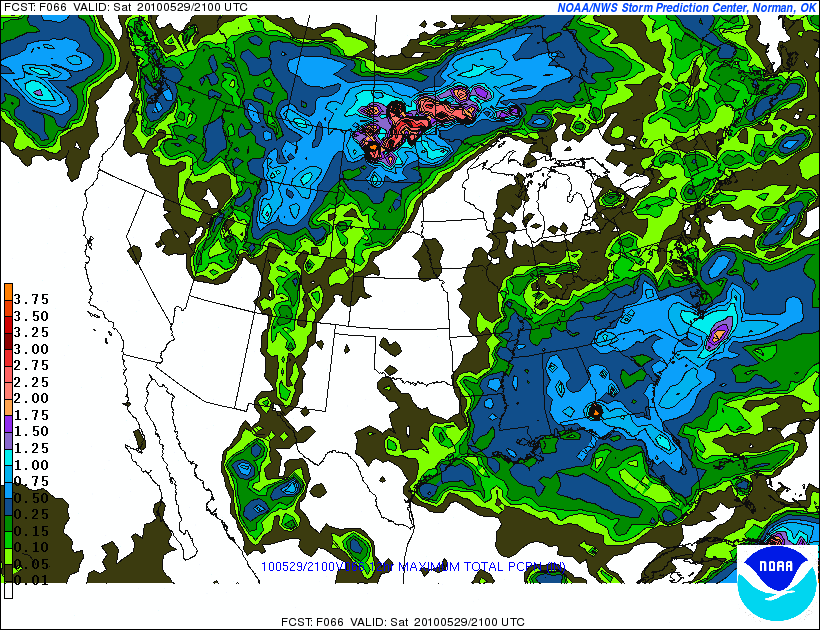 Max. 12hr precip Sat. 