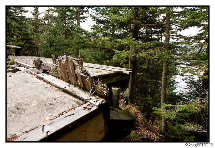  The deck of the dilapidated building