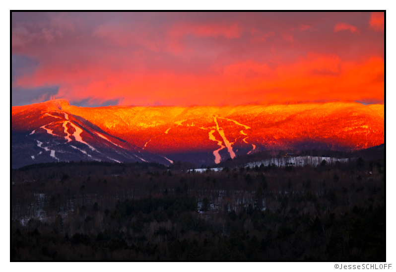 Jesse Schloff Photo of Mount Mansfield in alpenglow January 2nd 2012