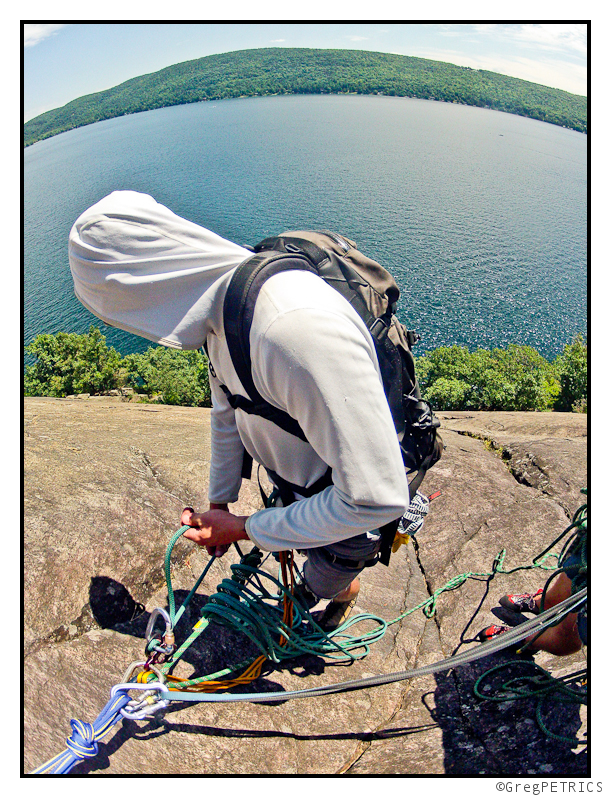 the first belay ledge