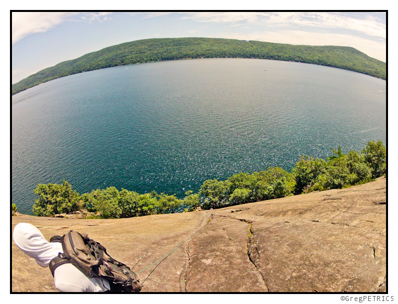 the first belay ledge