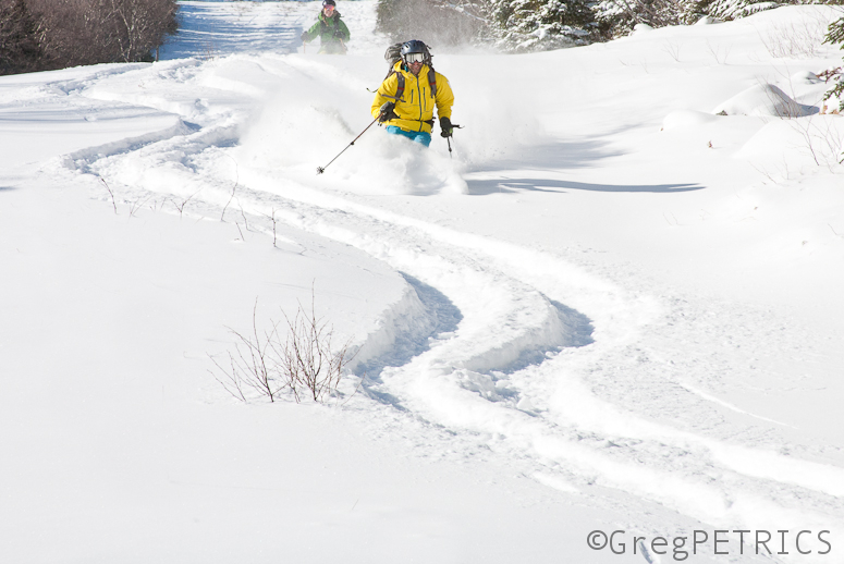 smiles were made in the sun whilst skiing pow