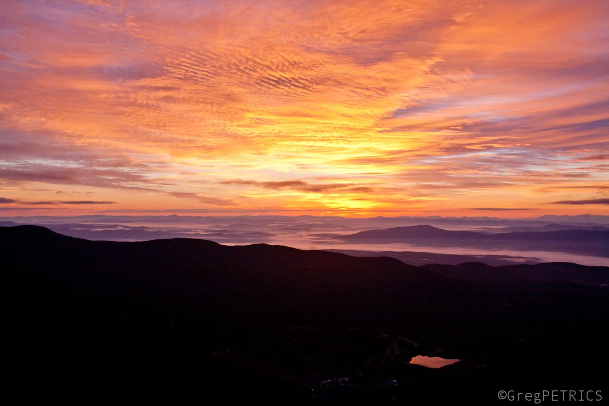 sunrise over Stowe Vermont