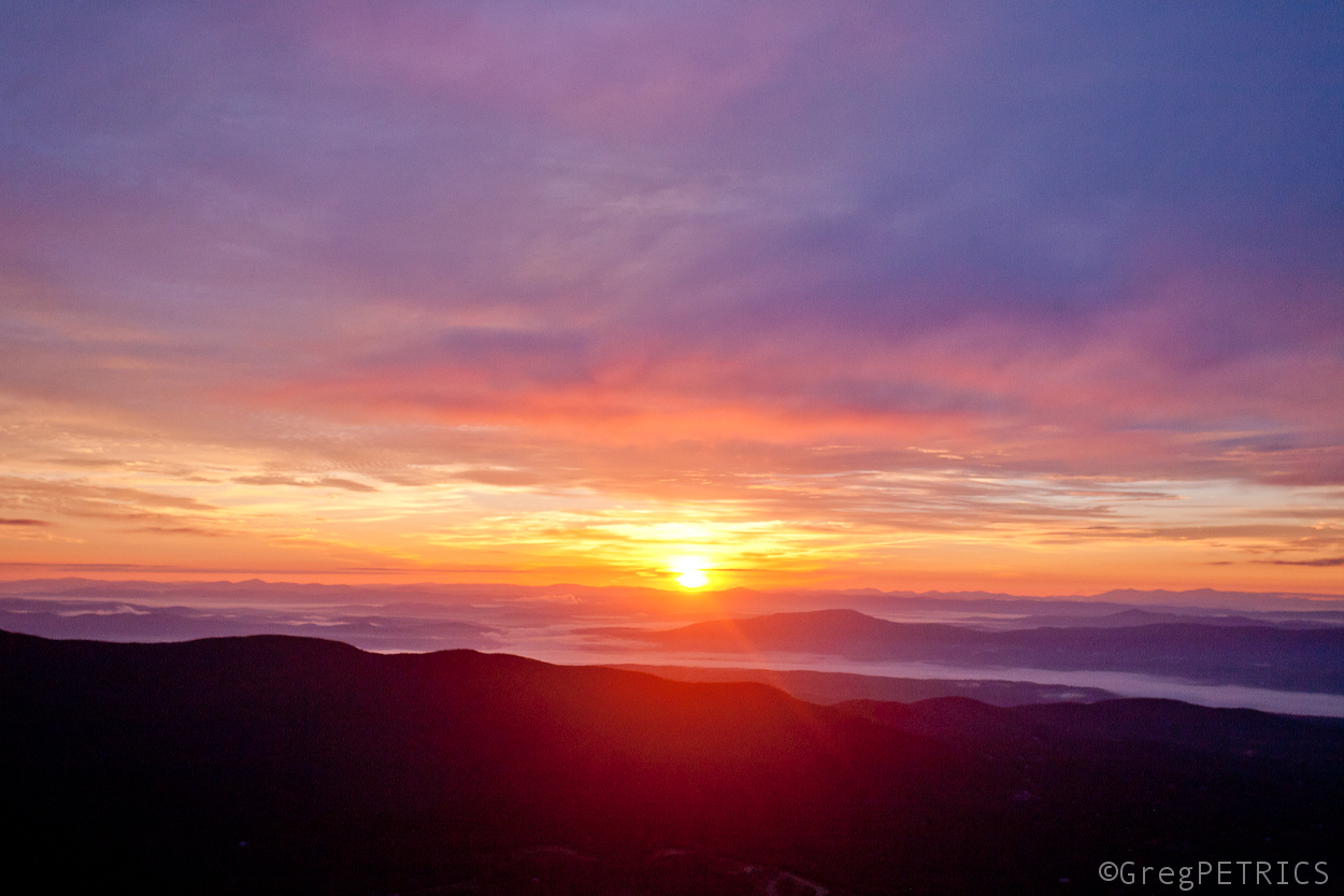 sunrise over Stowe Vermont