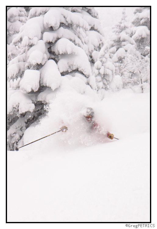 Ben Peters gets really really deep in powder snow in Vermont