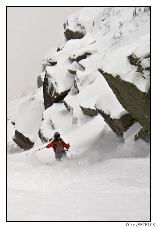 deep snow on the downhill