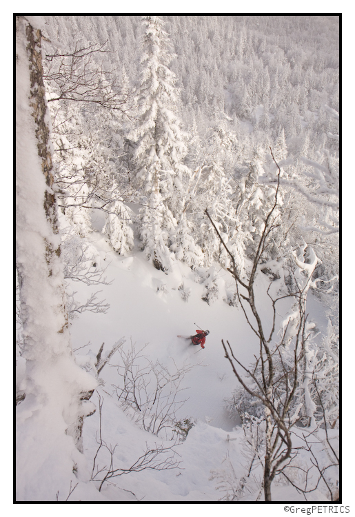 some powder chutes near Jay Peak