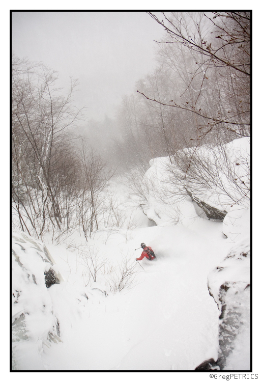 Skiing the west side of the Green Mountains