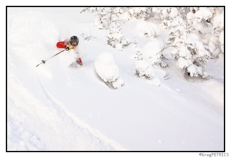 skiing into the shade