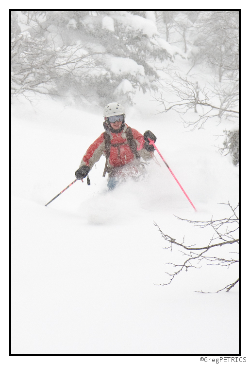 KC schusses between a heavy falling of flakes