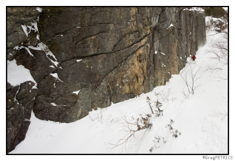 skiing toward the cruxes