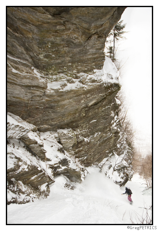 long steep ski chute in New Hampshire
