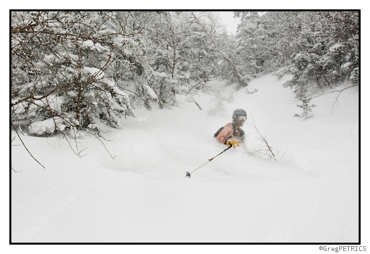 Lionel Hutz skis pow naked