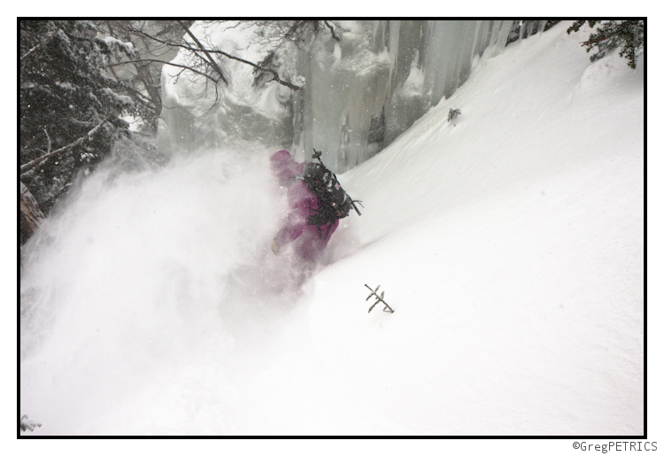 Christian rides through his pow cloud