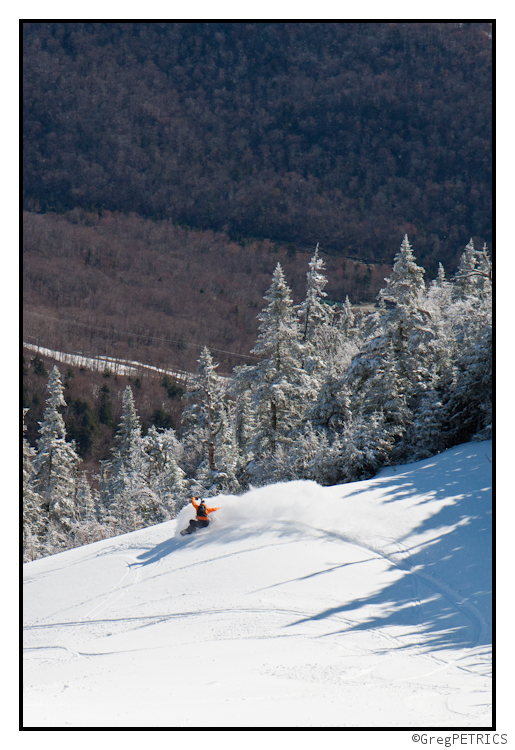 pow slash in the sun in vermont