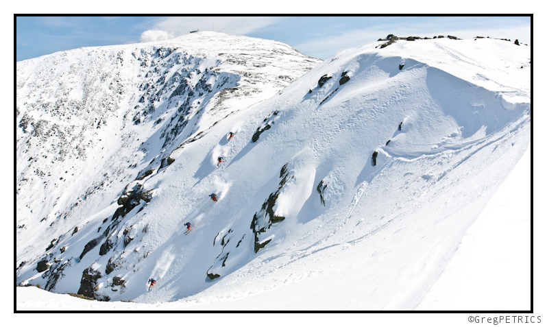 Greg skis Allen's run in the White Mountains