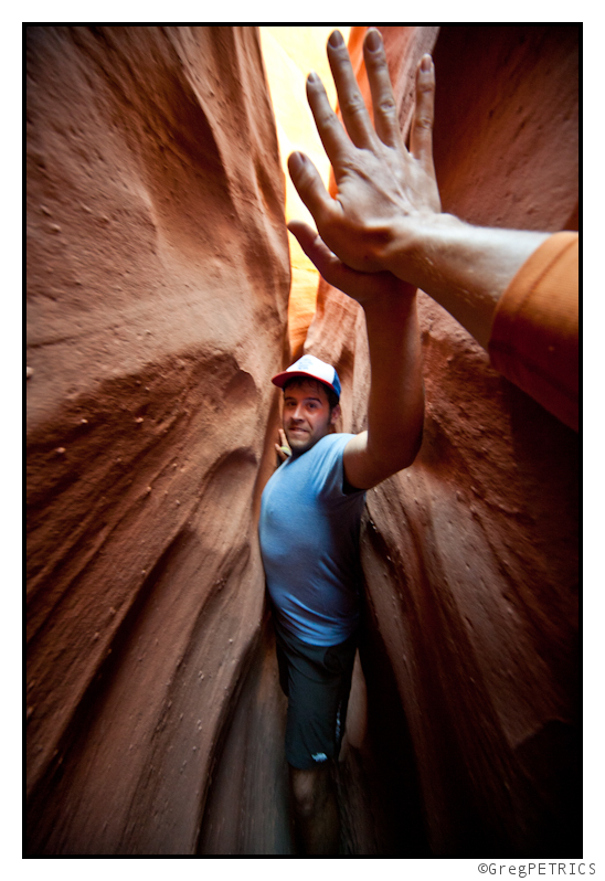 high five in the slot canyon!