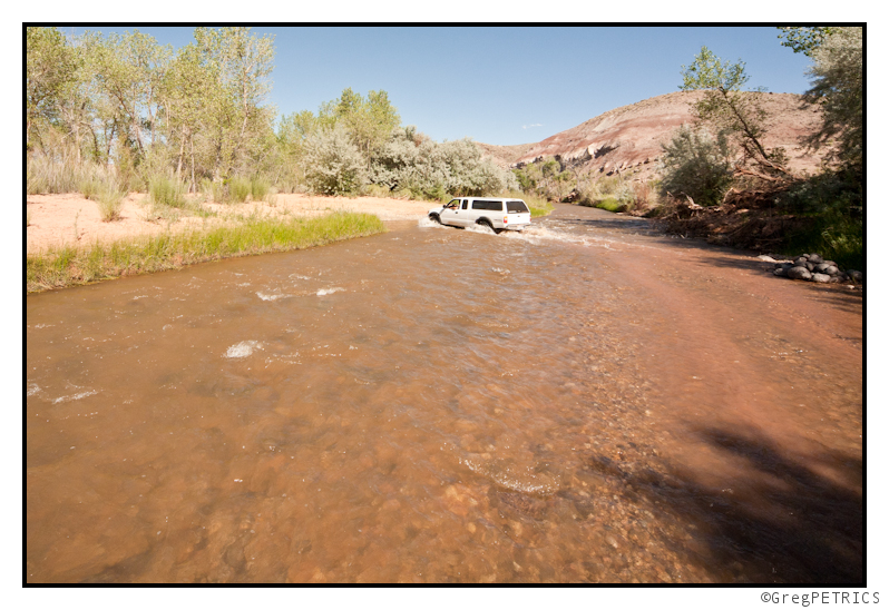 fording the river in Capitol Reef National Park