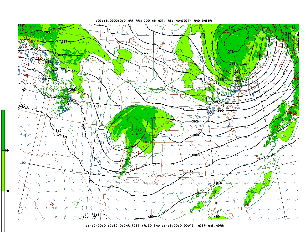 Moisture at 700 mb